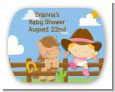 Little Cowgirl - Personalized Baby Shower Rounded Corner Stickers thumbnail