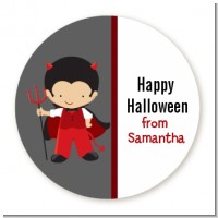 Little Devil - Round Personalized Halloween Sticker Labels