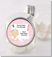 Little Girl Doctor On The Way - Personalized Baby Shower Candy Jar