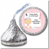 Little Girl Doctor On The Way - Hershey Kiss Baby Shower Sticker Labels