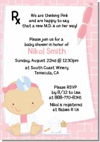 Little Girl Doctor On The Way - Baby Shower Invitations