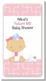 Little Girl Doctor On The Way - Custom Rectangle Baby Shower Sticker/Labels