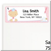 Little Girl Doctor On The Way - Baby Shower Return Address Labels