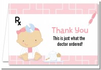 Little Girl Doctor On The Way - Baby Shower Thank You Cards
