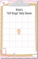 Little Girl Nurse On The Way - Baby Shower Gift Bingo Game Card
