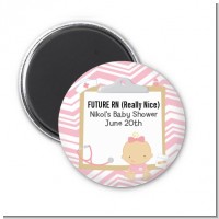 Little Girl Nurse On The Way - Personalized Baby Shower Magnet Favors