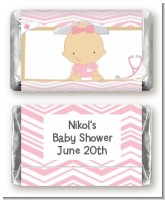 Little Girl Nurse On The Way - Personalized Baby Shower Mini Candy Bar Wrappers