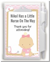 Little Girl Nurse On The Way - Baby Shower Personalized Notebook Favor