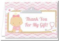 Little Girl Nurse On The Way - Baby Shower Thank You Cards