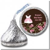 Little Girl Outfit - Hershey Kiss Baby Shower Sticker Labels