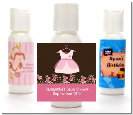 Little Girl Outfit - Personalized Baby Shower Lotion Favors