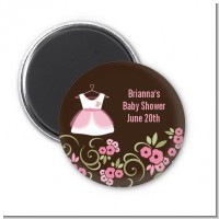 Little Girl Outfit - Personalized Baby Shower Magnet Favors