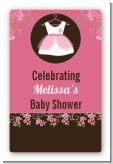 Little Girl Outfit - Custom Large Rectangle Baby Shower Sticker/Labels