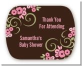 Little Girl Outfit - Personalized Baby Shower Rounded Corner Stickers