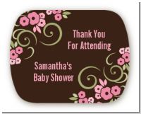 Little Girl Outfit - Personalized Baby Shower Rounded Corner Stickers
