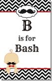 Little Man Mustache Black/Grey - Personalized Baby Shower Nursery Wall Art