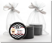 Little Man Mustache Black/Grey - Baby Shower Black Candle Tin Favors