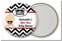 Little Man Mustache Black/Grey - Personalized Baby Shower Pocket Mirror Favors