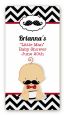 Little Man Mustache Black/Grey - Custom Rectangle Baby Shower Sticker/Labels thumbnail