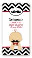 Little Man Mustache Black/Grey - Custom Rectangle Baby Shower Sticker/Labels thumbnail
