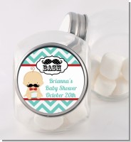 Little Man Mustache - Personalized Baby Shower Candy Jar