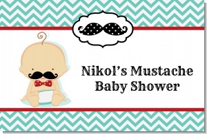 Little Man Mustache - Personalized Baby Shower Placemats