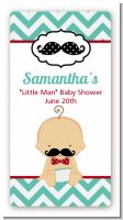 Little Man Mustache - Custom Rectangle Baby Shower Sticker/Labels