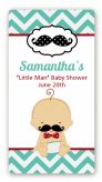 Little Man Mustache - Custom Rectangle Baby Shower Sticker/Labels