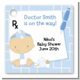 Little Doctor On The Way - Personalized Baby Shower Card Stock Favor Tags thumbnail