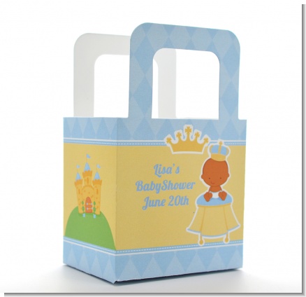 Little Prince African American - Personalized Baby Shower Favor Boxes