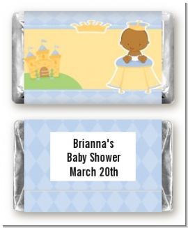 Little Prince African American - Personalized Baby Shower Mini Candy Bar Wrappers