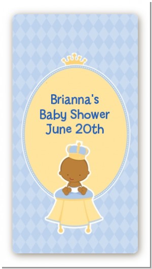 Little Prince African American - Custom Rectangle Baby Shower Sticker/Labels