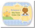 Little Prince African American - Personalized Baby Shower Rounded Corner Stickers thumbnail