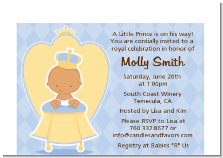 Little Prince Hispanic - Baby Shower Petite Invitations