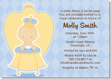 Little Prince - Baby Shower Invitations