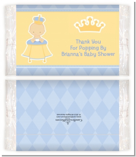 Little Prince - Personalized Popcorn Wrapper Baby Shower Favors
