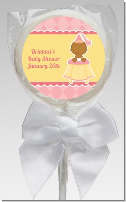 Little Princess African American - Personalized Baby Shower Lollipop Favors