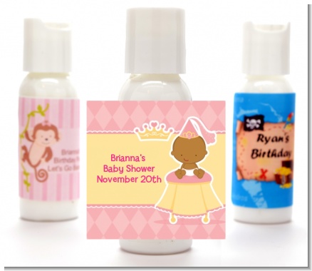 Little Princess African American - Personalized Baby Shower Lotion Favors