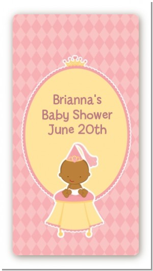 Little Princess African American - Custom Rectangle Baby Shower Sticker/Labels