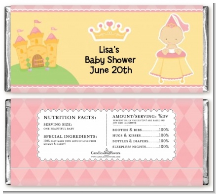 Little Princess - Personalized Baby Shower Candy Bar Wrappers