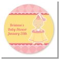 Little Princess - Round Personalized Baby Shower Sticker Labels thumbnail