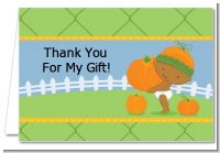 Little Pumpkin African American - Birthday Party Thank You Cards
