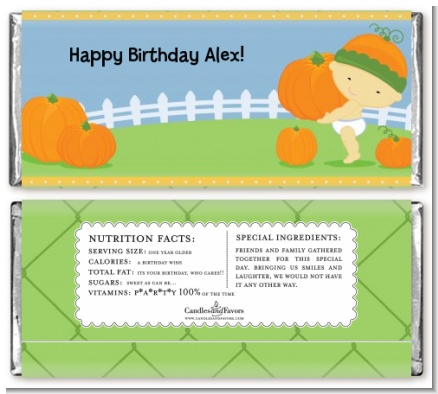 Little Pumpkin Asian - Personalized Birthday Party Candy Bar Wrappers