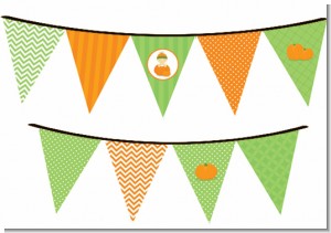 Pumpkin Baby Asian - Baby Shower Themed Pennant Set