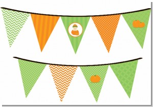 Pumpkin Baby Caucasian - Baby Shower Themed Pennant Set