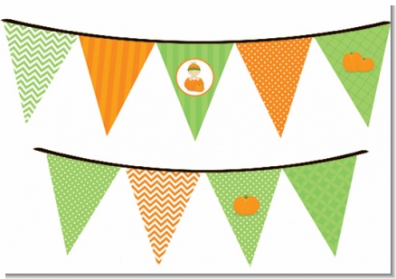 Pumpkin Baby Caucasian - Baby Shower Themed Pennant Set