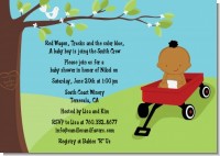 Red Wagon Baby Shower Invitations