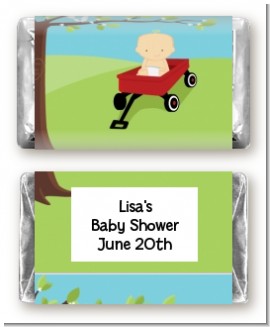 Little Red Wagon - Personalized Baby Shower Mini Candy Bar Wrappers
