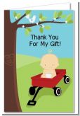 Little Red Wagon Baby Shower Thank You Cards