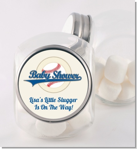 Little Slugger Baseball - Personalized Baby Shower Candy Jar